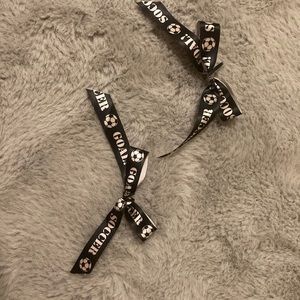 black and white soccer bows
